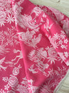 Chinoiserie ticking in pink. Spain c.1950 - 112 cm × 3.96 meters