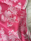 Chinoiserie ticking in pink. Spain c.1950 - 112 cm × 3.96 meters