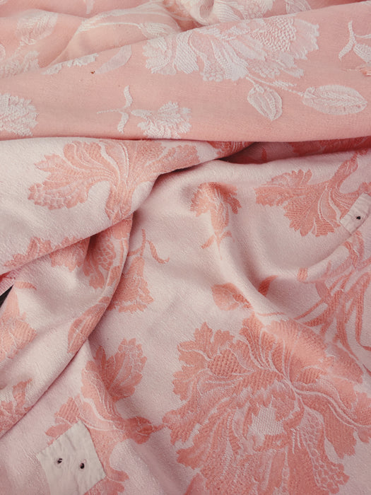 Soft pink ticking with flowers. Spain c.1950 - 68×196 cm