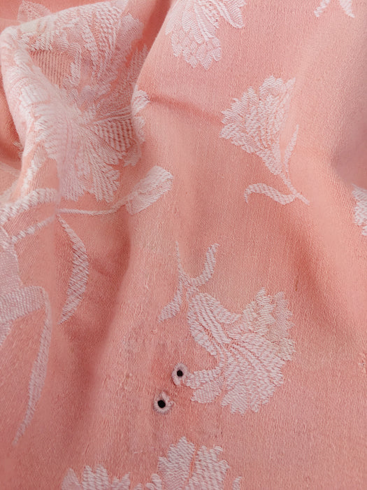 Soft pink ticking with flowers. Spain c.1950 - 68×196 cm