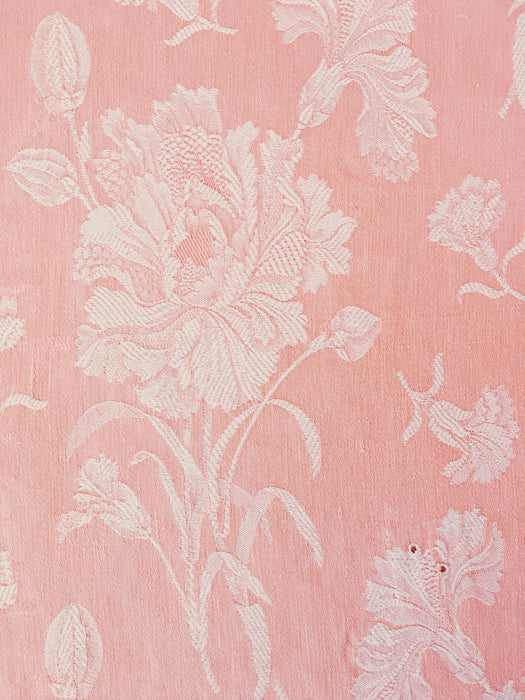 Soft pink ticking with flowers. Spain c.1950 - 68×196 cm