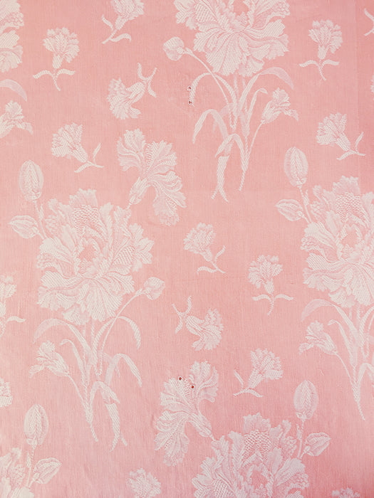 Soft pink ticking with flowers. Spain c.1950 - 68×196 cm