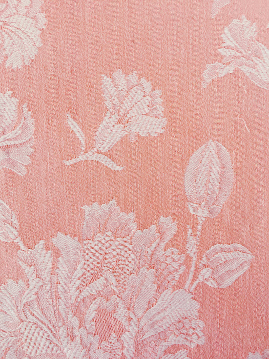 Soft pink ticking with flowers. Spain c.1950 - 68×196 cm