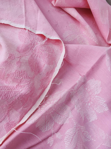 Pink Floral Antique European Ticking Fabric Recovered Panels REC-DA-ROSA-015 - Ticking Depot
