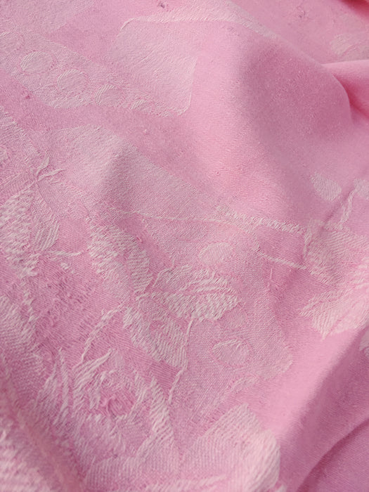 Pink ticking with large flowers. Spain c.1920 - 70×105 cm