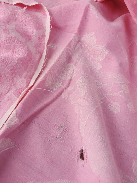 Pink ticking with large flowers. Spain c.1920 - 70×105 cm