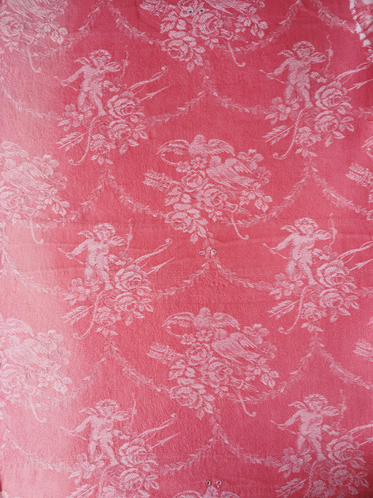 Pink ticking with cupids. Spain c.1940 - Lot of 3 pieces