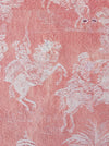 Rose pink ticking with dancer and musician. Spain c.1950 - Lot of 2 pieces