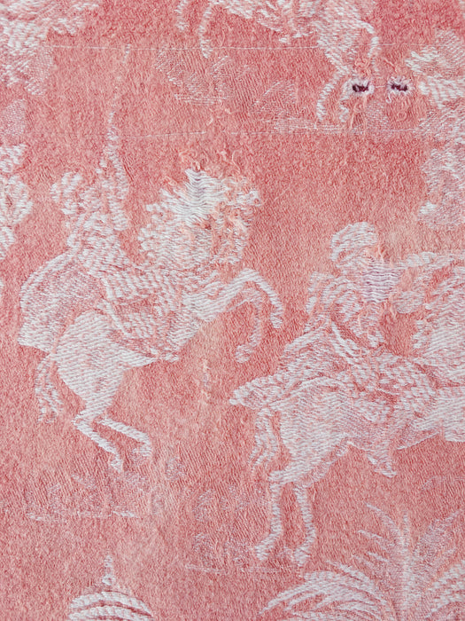 Rose pink ticking with dancer and musician. Spain c.1950 - Lot of 2 pieces