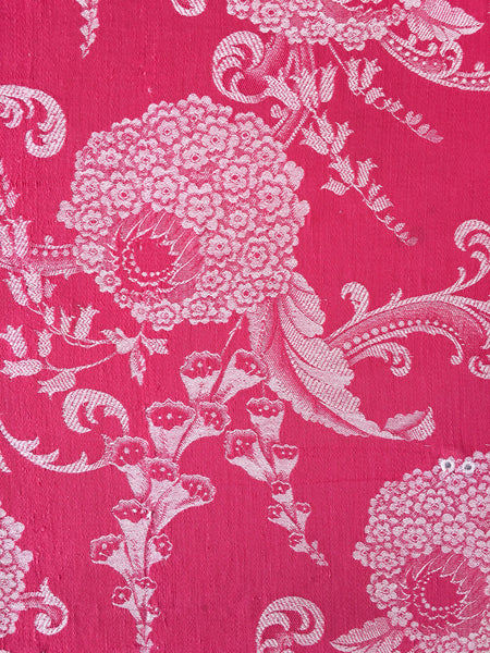 Pink Floral Antique European Ticking Fabric Recovered Panels REC-DA-ROSA-030 - Ticking Depot