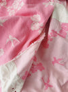 Pink ticking with cherry blossom and swallows. Very rare! Spain c.1900 - Lot of 2 pieces