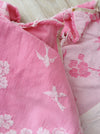 Pink ticking with cherry blossom and swallows. Very rare! Spain c.1900 - Lot of 2 pieces