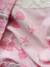 Pink ticking with cherry blossom and swallows. Very rare! Spain c.1900 - Lot of 2 pieces