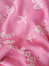 Pink ticking with cherry blossom and swallows. Very rare! Spain c.1900 - Lot of 2 pieces