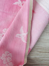 Pink ticking with cherry blossom and swallows. Very rare! Spain c.1900 - Lot of 2 pieces