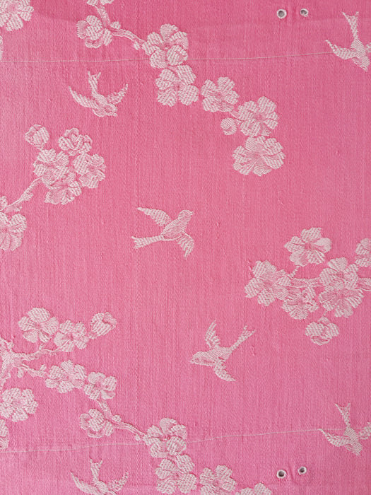 Pink ticking with cherry blossom and swallows. Very rare! Spain c.1900 - Lot of 2 pieces