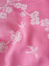 Pink ticking with cherry blossom and swallows. Very rare! Spain c.1900 - Lot of 2 pieces