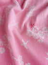 Pink ticking with cherry blossom and swallows. Very rare! Spain c.1900 - Lot of 2 pieces