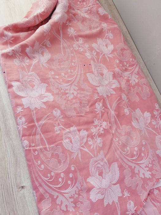 Large flowers in pink ticking. Spain c.1940 - Lot of 2 pieces