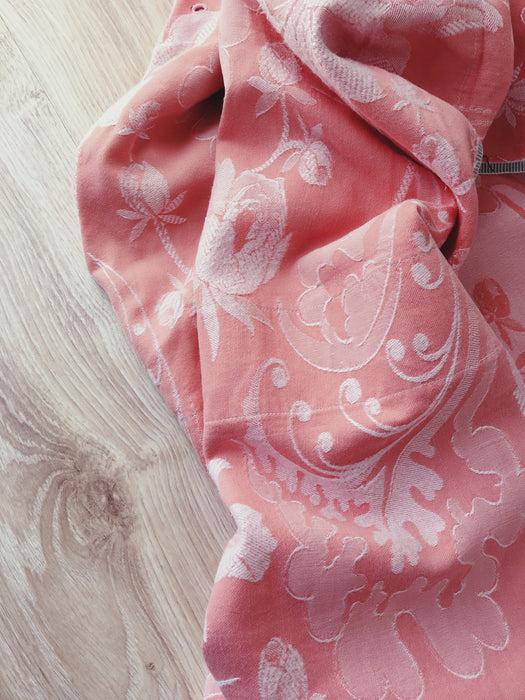 Large flowers in pink ticking. Spain c.1940 - Lot of 2 pieces