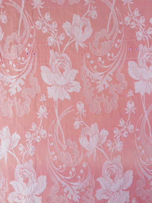 Large flowers in pink ticking. Spain c.1940 - Lot of 2 pieces