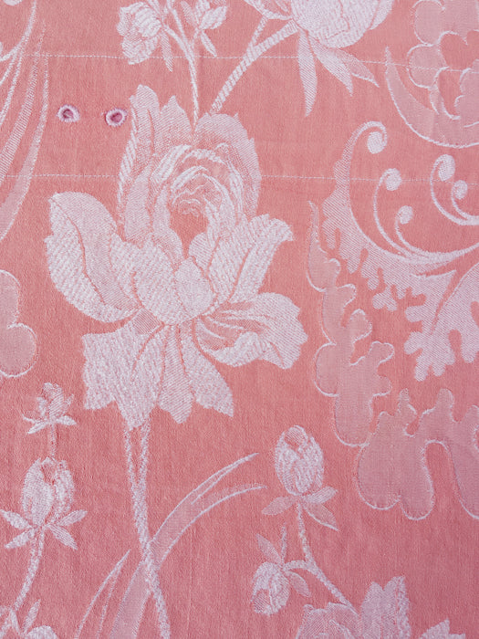 Large flowers in pink ticking. Spain c.1940 - Lot of 2 pieces