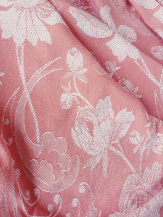 Large flowers in pink ticking. Spain c.1940 - Lot of 2 pieces