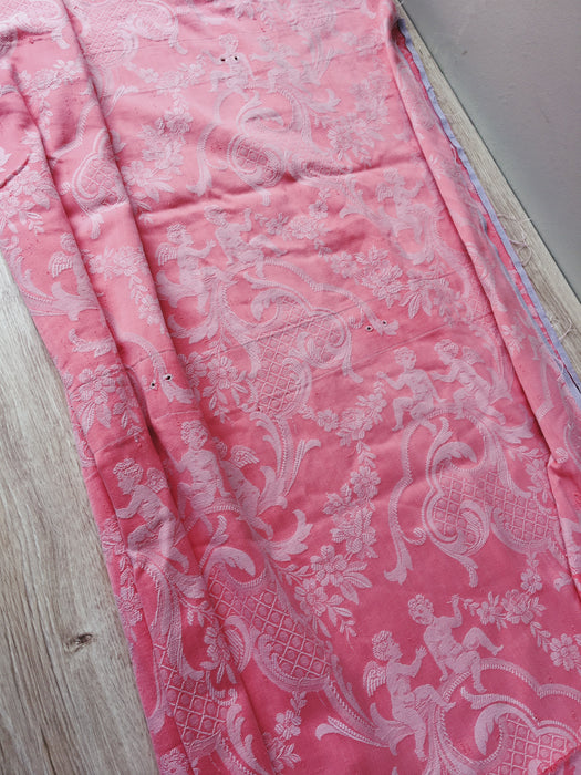 Pink ticking with cupids. Spain c.1930 - 65×85 cm