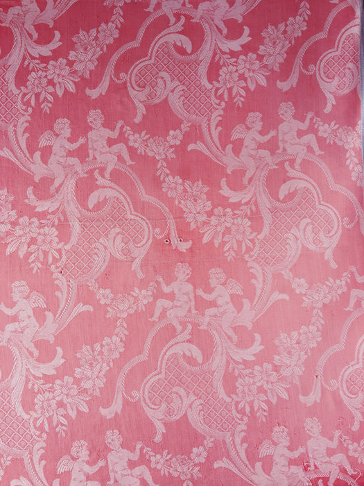 Pink ticking with cupids. Spain c.1930 - 65×85 cm