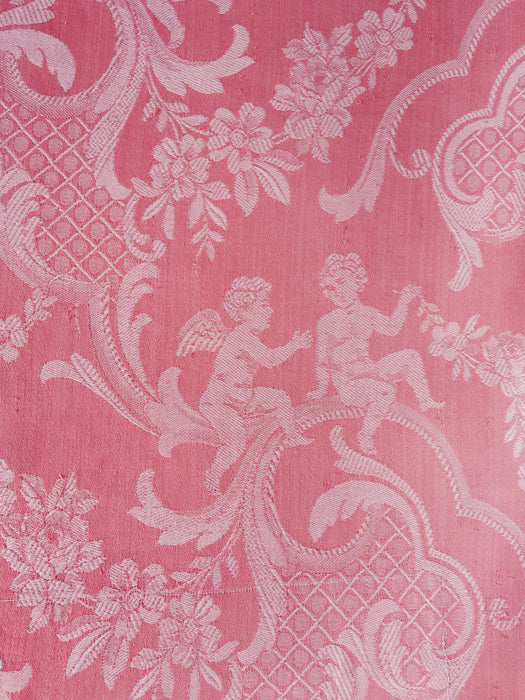 Pink ticking with cupids. Spain c.1930 - 65×85 cm