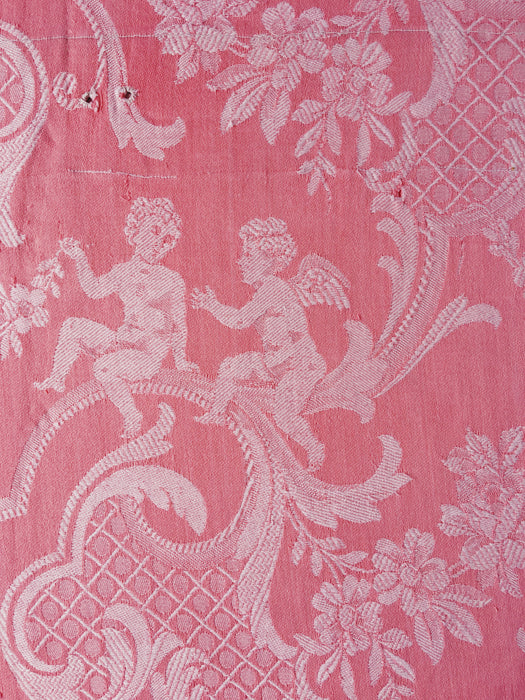Pink ticking with cupids. Spain c.1930 - 65×85 cm