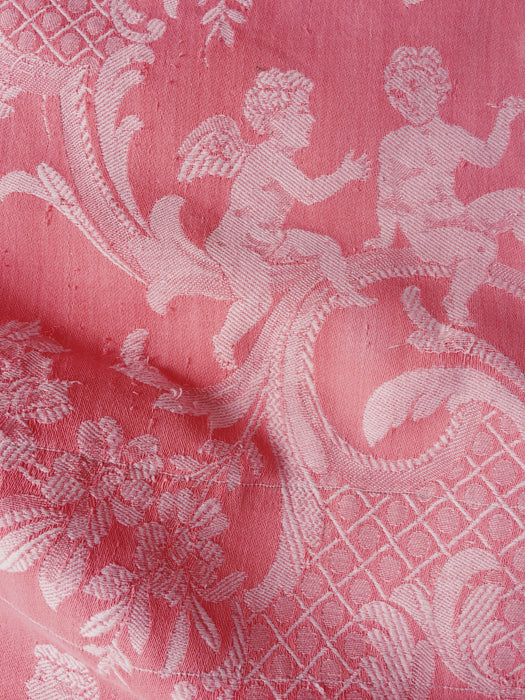 Pink ticking with cupids. Spain c.1930 - 65×85 cm