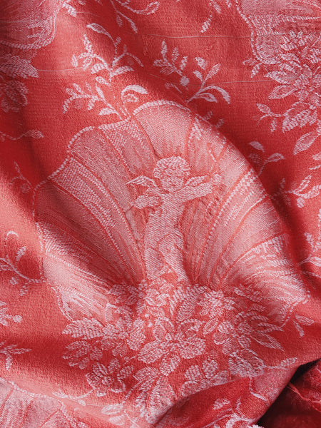 Pink Cupids Antique European Ticking Fabric Recovered Panels REC-DA-ROSA-045 - Ticking Depot