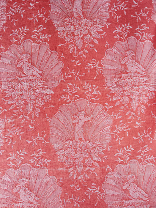 Pink ticking with cupids. Spain c.1940 - Lot of 2 pieces