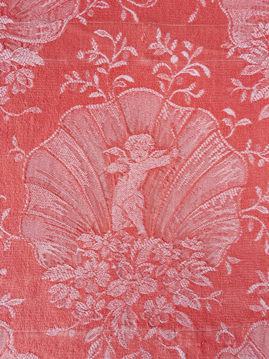 Pink ticking with cupids. Spain c.1940 - Lot of 2 pieces