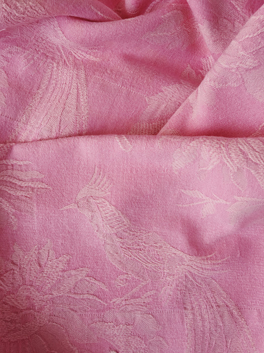Exotic bird in pink ticking. Spain c.1950 - 68×96 cm
