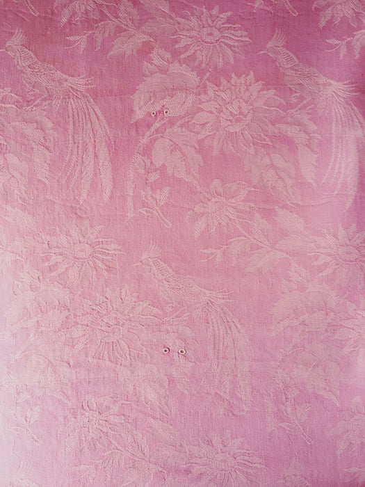 Exotic bird in pink ticking. Spain c.1950 - 68×96 cm