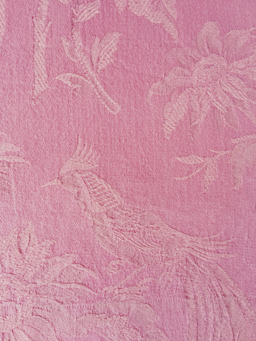 Exotic bird in pink ticking. Spain c.1950 - 68×96 cm