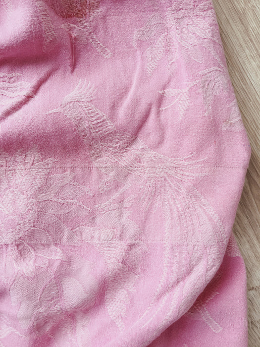 Exotic bird in pink ticking. Spain c.1950 - Lot of 2 pieces