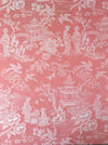 Chinoiserie in pink ticking. Very rare! Spain c.1940 - 143×190 cm