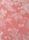 Chinoiserie in pink ticking. Very rare! Spain c.1940 - 143×190 cm