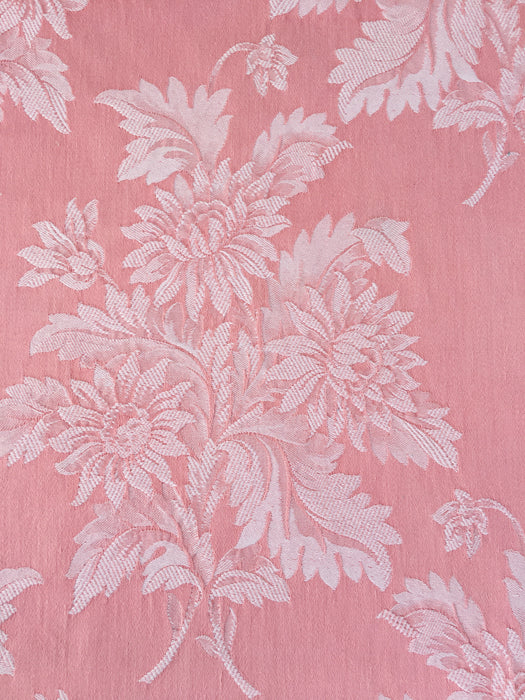 Pink ticking with chrysanthemums. A treasure. Spain c.1930 - 146 cm × 1.5 meters (3 m avail.)