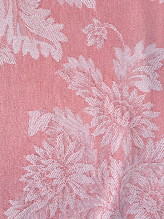 Pink ticking with chrysanthemums. A treasure. Spain c.1930 - 146 cm × 1.5 meters (3 m avail.)