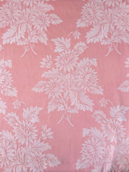 Pink ticking with chrysanthemums. A treasure. Spain c.1930 - 146 cm × 1.5 meters (3 m avail.)