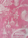 Pink chinoiserie ticking. Spain c.1900 - Lot of 4 pieces