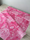 Pink chinoiserie ticking. Spain c.1900 - Lot of 4 pieces