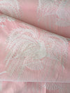 Ticking with birds in soft pink. Spain c.1900 - Lot of 3 pieces