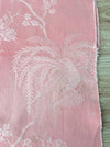 Ticking with birds in soft pink. Spain c.1900 - Lot of 3 pieces