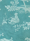 Chinoiserie in ticking green. Spain c.1930 - Lot of 2 pieces