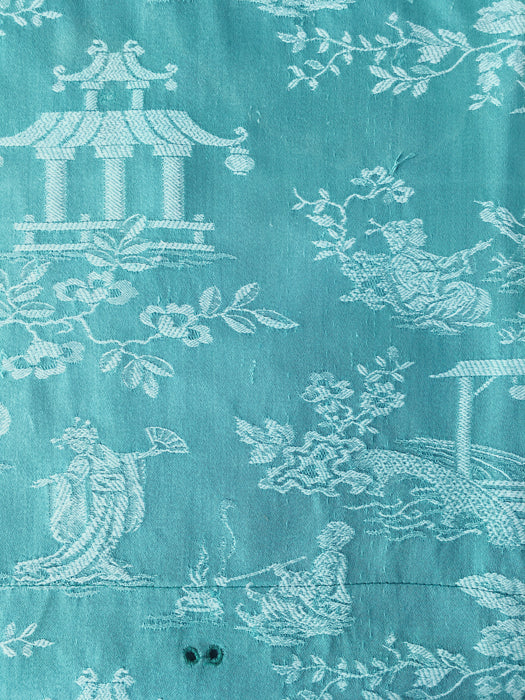 Chinoiserie in ticking green. Spain c.1930 - Lot of 2 pieces